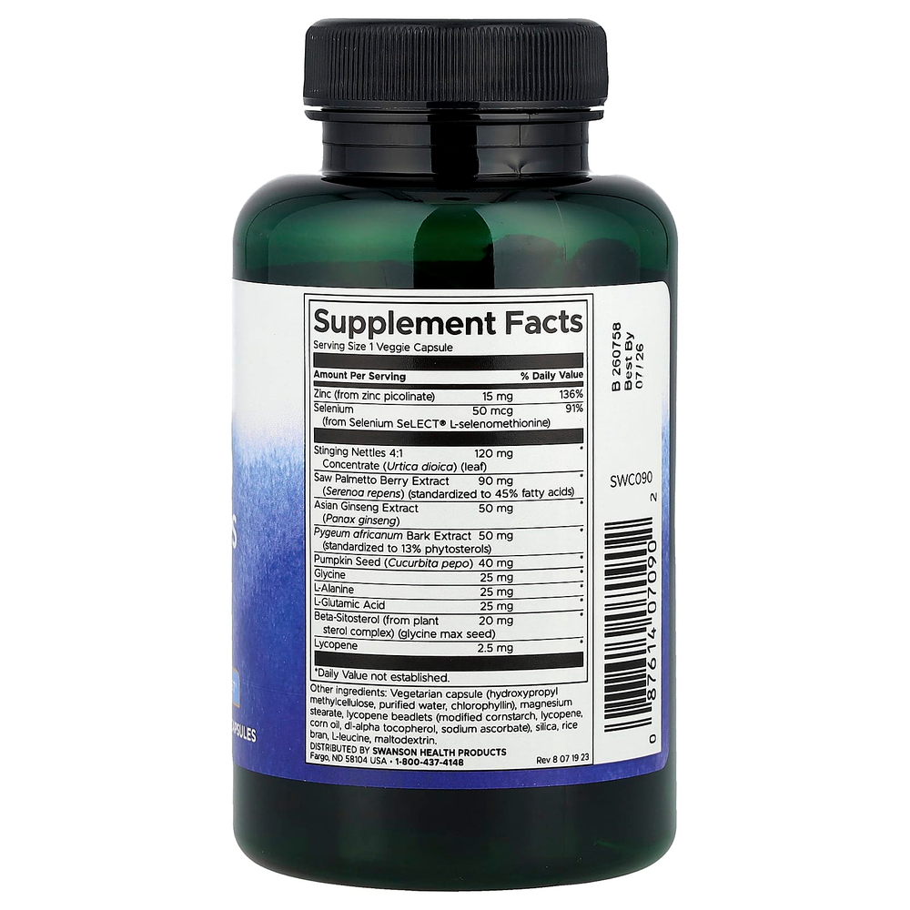 Swanson Vitamins, Prostate Essentials Plus, 90 растительных капсул
