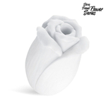 Белый нереалистичный мастурбатор в форме бутона цветка White Rose
