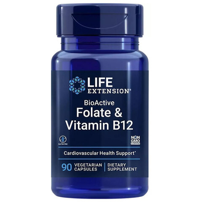 Life Extension BioActive Folate & Vitamin B12 (90 капс.)