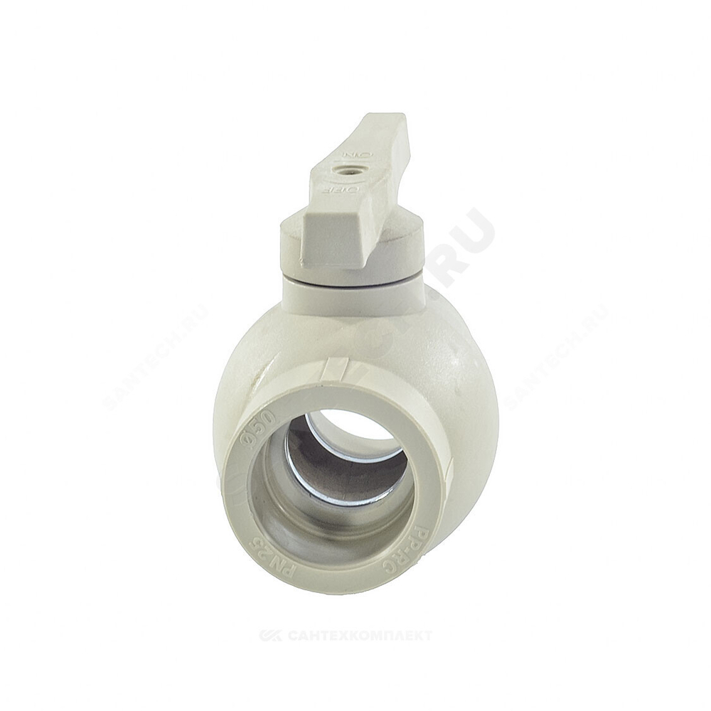 Кран шаровой PP-R серый Дн 40 внутренняя пайка VALFEX 10144040Г