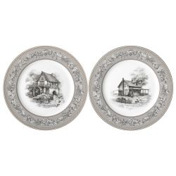 НАБОР ТАРЕЛОК ОБЕДЕННЫХ VILLA BIANCA "СТАРИННЫЕ ПОМЕСТЬЯ" 2 ШТ. 25,5 СМ, СЕРЫЙ