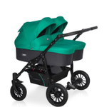 Коляска для близнецов SAXO  (RIKO BASIC) 01 бирюзовый-чёрный