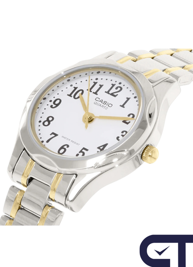 Casio LTP-1275SG-7B — женские классические часы с белым циферблатом
