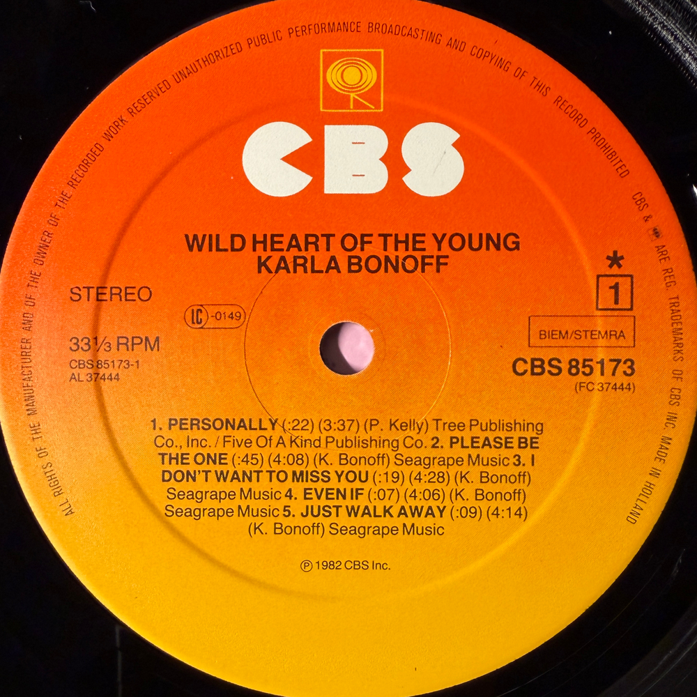 Karla Bonoff ‎– Wild Heart Of The Young (Голландия 1982г.) Т