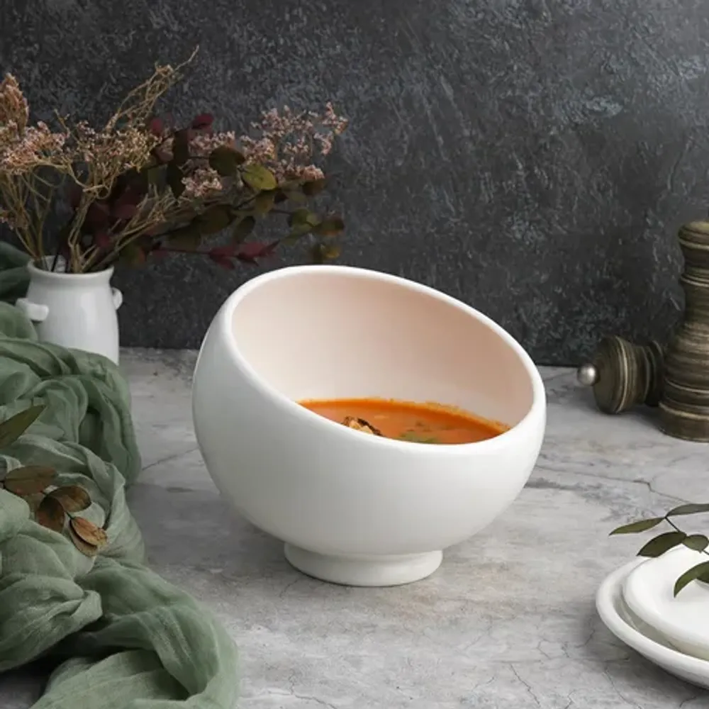 Салатник 870 мл d 16,5 см h13/8 см скошенный белый фарфор NEW P.L. Proff Cuisine [4]