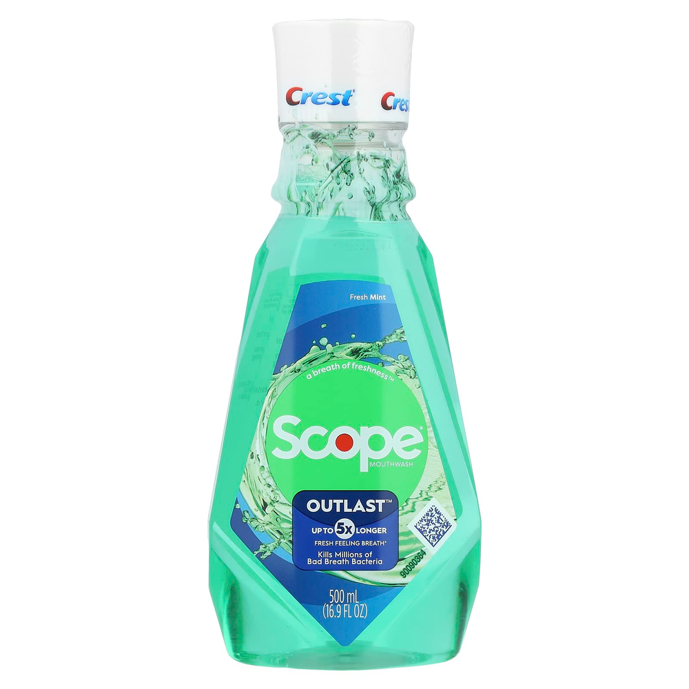 Crest, Scope®, Outlast ™, жидкость для полоскания рта, свежая мята, 500 мл (16,9 жидк. Унции)