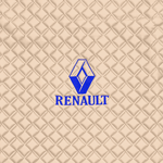Ковры RENAULT T (автомат) (экокожа, бежевый, бежевый кант, синяя вышивка)