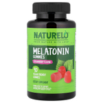 NATURELO, жевательные таблетки с мелатонином, со вкусом клубники, 90 веганских жевательных таблеток (2,5 мг в 1 жевательной таблетке)