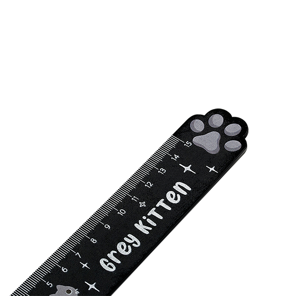 Линейка 15см MESHU "Paw", деревянная,  ассорти, европодвес