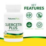 NaturesPlus, Quercetin Plus® с бромелаином и витамином C, 60 таблеток
