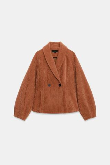ZARA ПРИТАЛЕННАЯ КУРТКА С ЗАПАХОМ, ЦВЕТ ЖЖЕНОГО АПЕЛЬСИНА