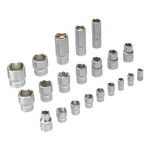 Набор инструментов, 1/2", 1/4", CrV, S2, пластиковый кейс, 64 предмета Denzel