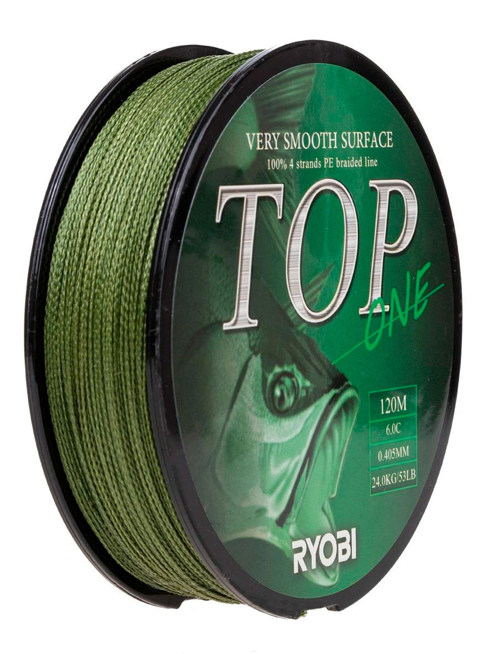Шнур плетеный для рыбалки Ryobi TOP PE4X-120M Dark green 0.6/d-0.128mm