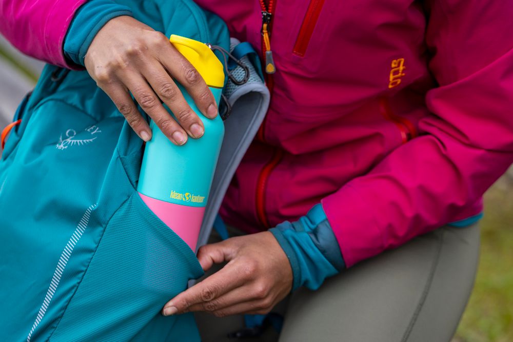 Термобутылка Klean Kanteen Rise Vac Classic Flip Sport 16oz (473 мл) Turquoise Kaleidoscope