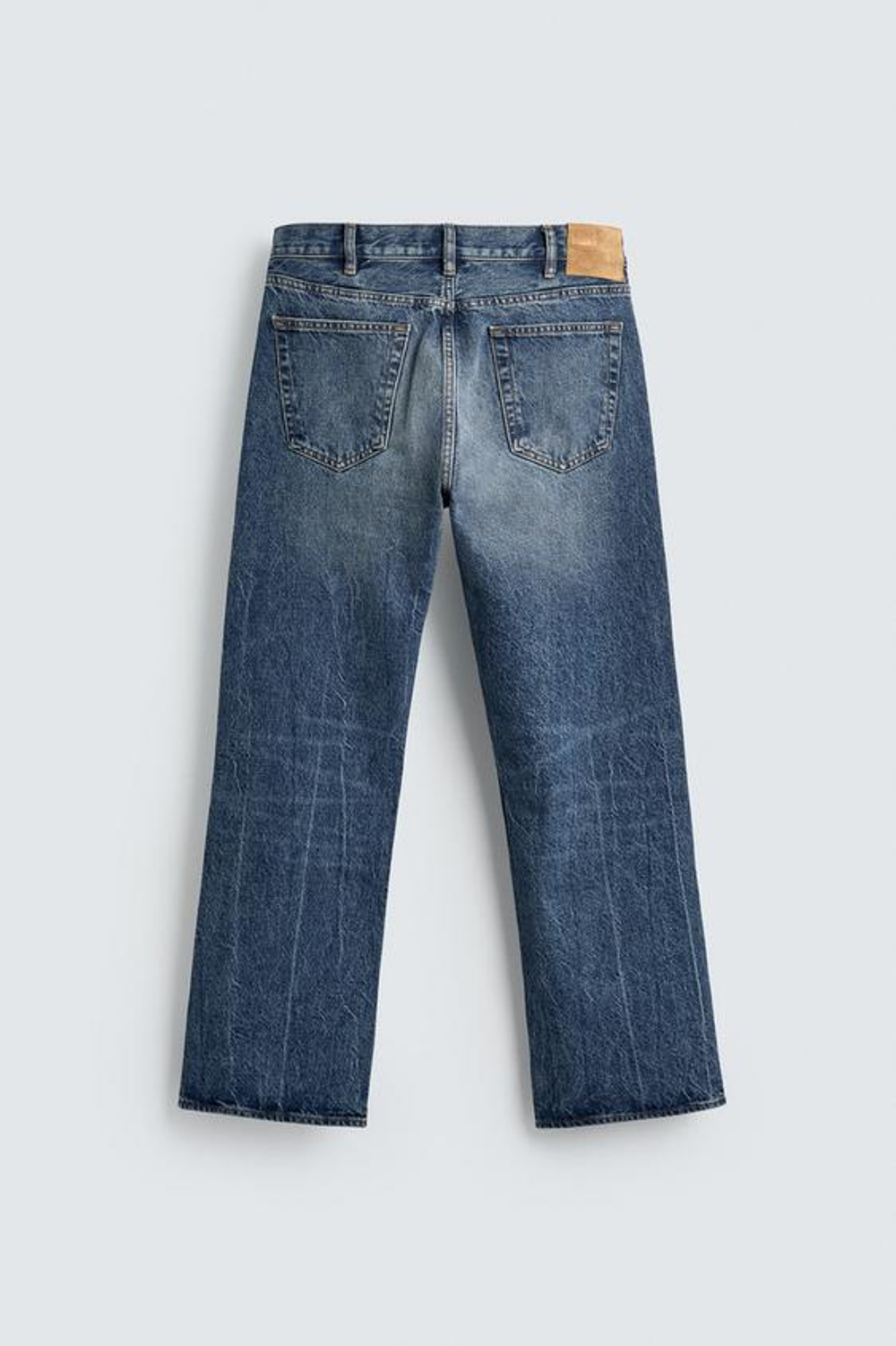 ZARA X AARON LEVINE ДЖИНСЫ ПРЯМОГО КРОЯ BOOTCUT, ВЫЦВЕТШИЙ СИНИЙ