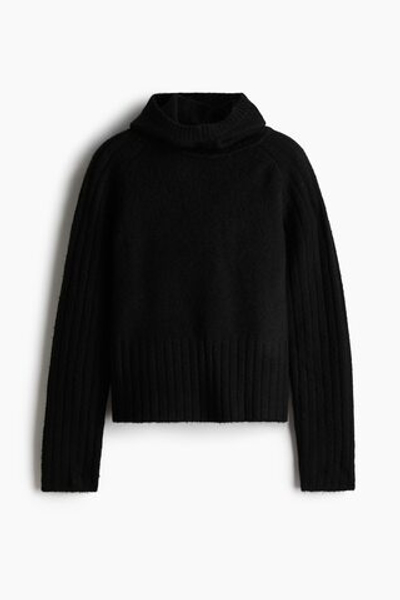 Вязаный топ с капюшоном-балаклавой - H&M