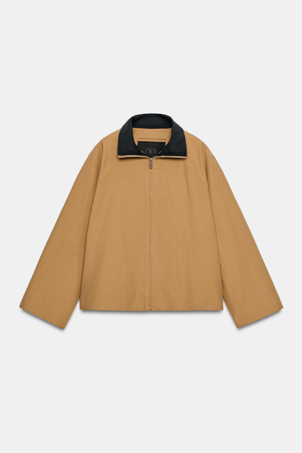 ZARA ТРЕНЧ С КОНТРАСТНЫМ ВОРОТНИКОМ — ZW COLLECTION, МЯГКИЙ КАШТАНОВЫЙ
