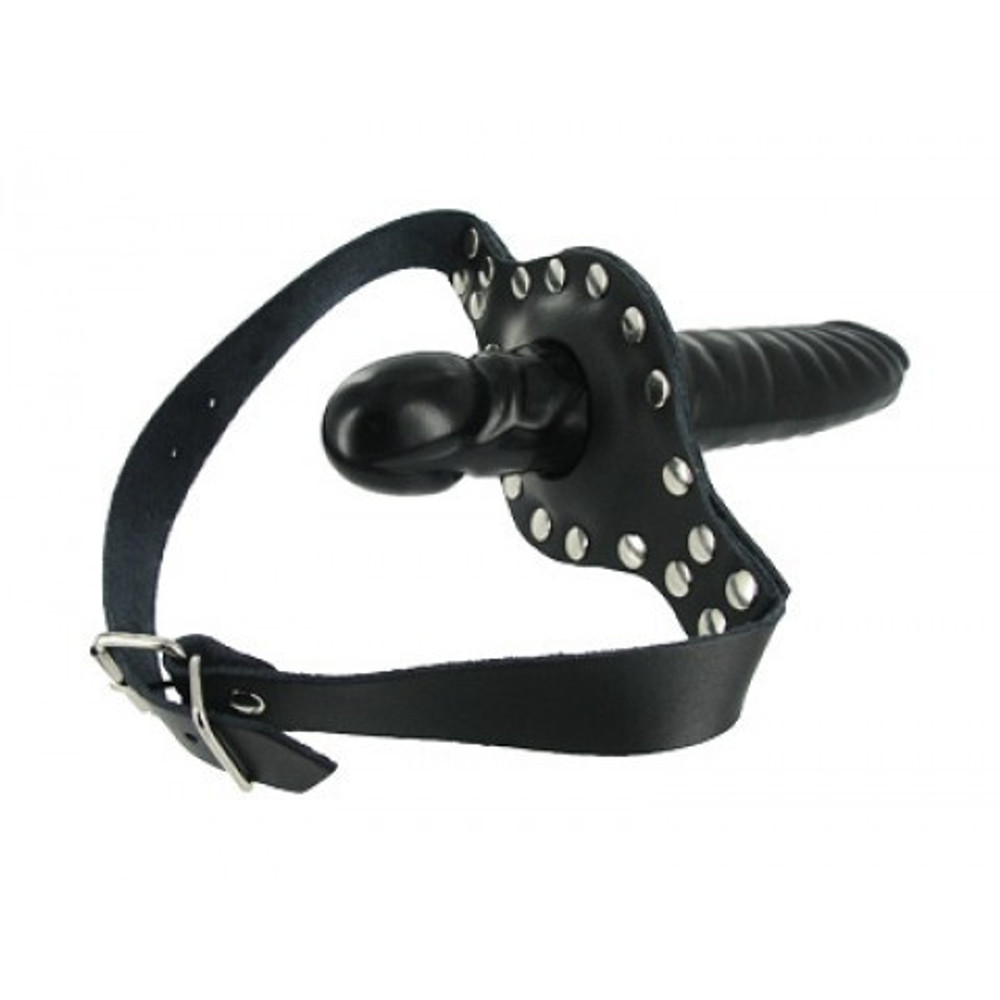 Кляп со страпоном Ride Me Mouth Strict Leather, черный, 12 см