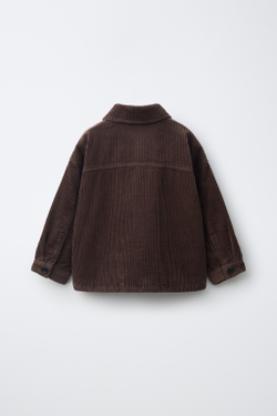 ZARA ВЕЛЬВЕТОВАЯ КУРТКА-РУБАШКА, КОРИЧНЕВЫЙ