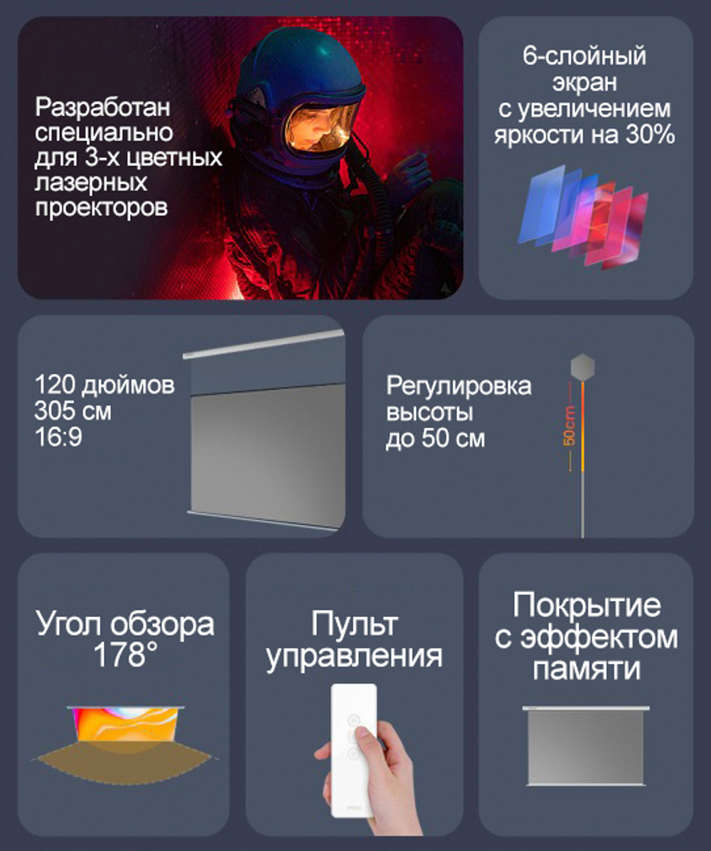 Экран для проектора JMGO N120 (120 дюймов)