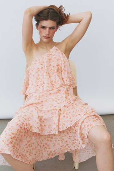 Платье на одно плечо из смеси льна - H&M