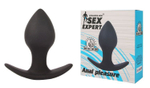 Чёрная анальная пробка с широким основанием Sex Expert - 8 см.