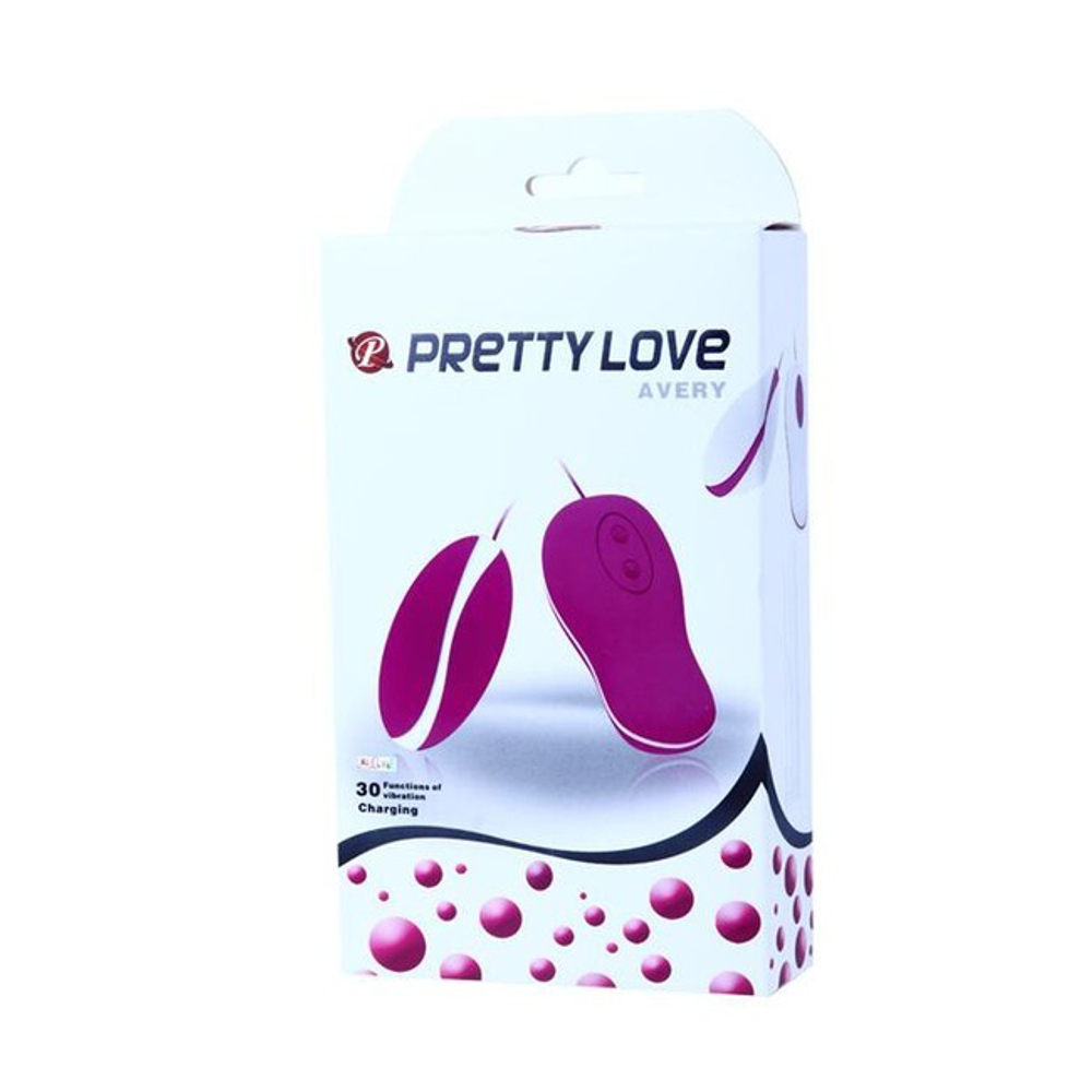 Мощное вибро-яйцо Pretty Love AVERY (30 режимов) (Цвет: фиолетовый с белым)