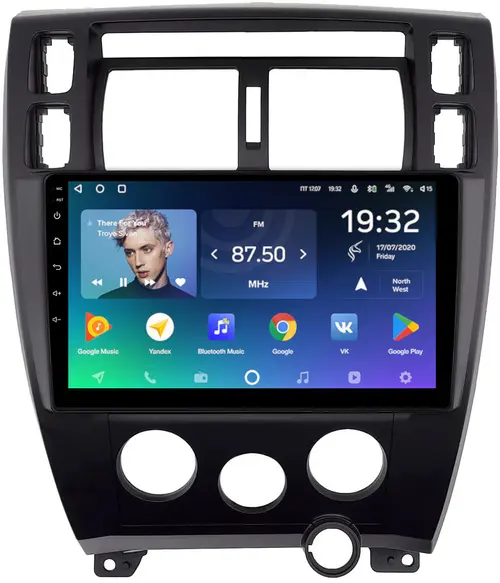 Магнитола для Hyundai Tucson 1 2004-2009 (рамка черная) - Teyes CC2 PLUS монитор 10.1" QLED, Android 10, Быстрая, SIM-слот