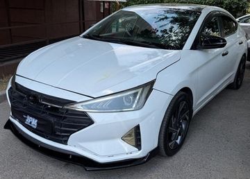Сплиттер переднего бампера Hyundai Elantra 2018-2020 чёрный глянец