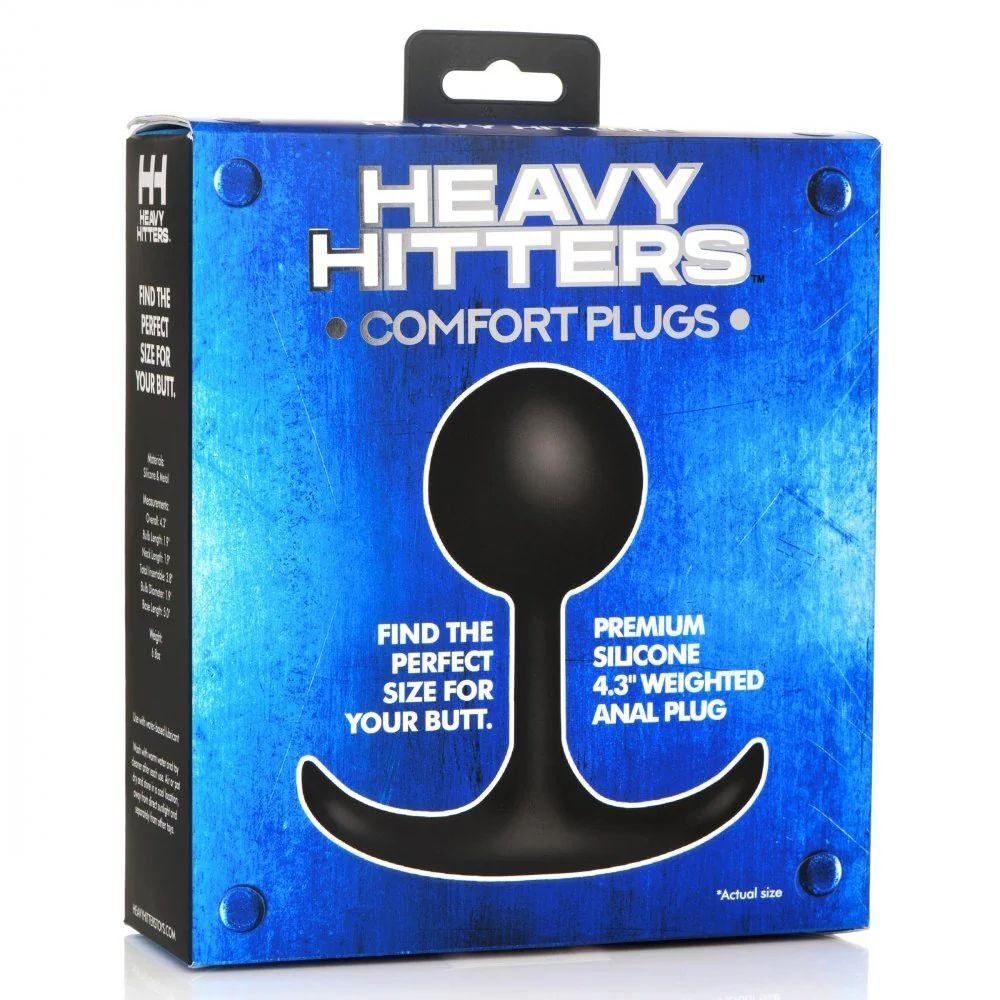 Черная анальная пробка с утяжелением Premium Silicone 4.4 Weighted Round Plug - 10,9 см. (Цвет: черный)