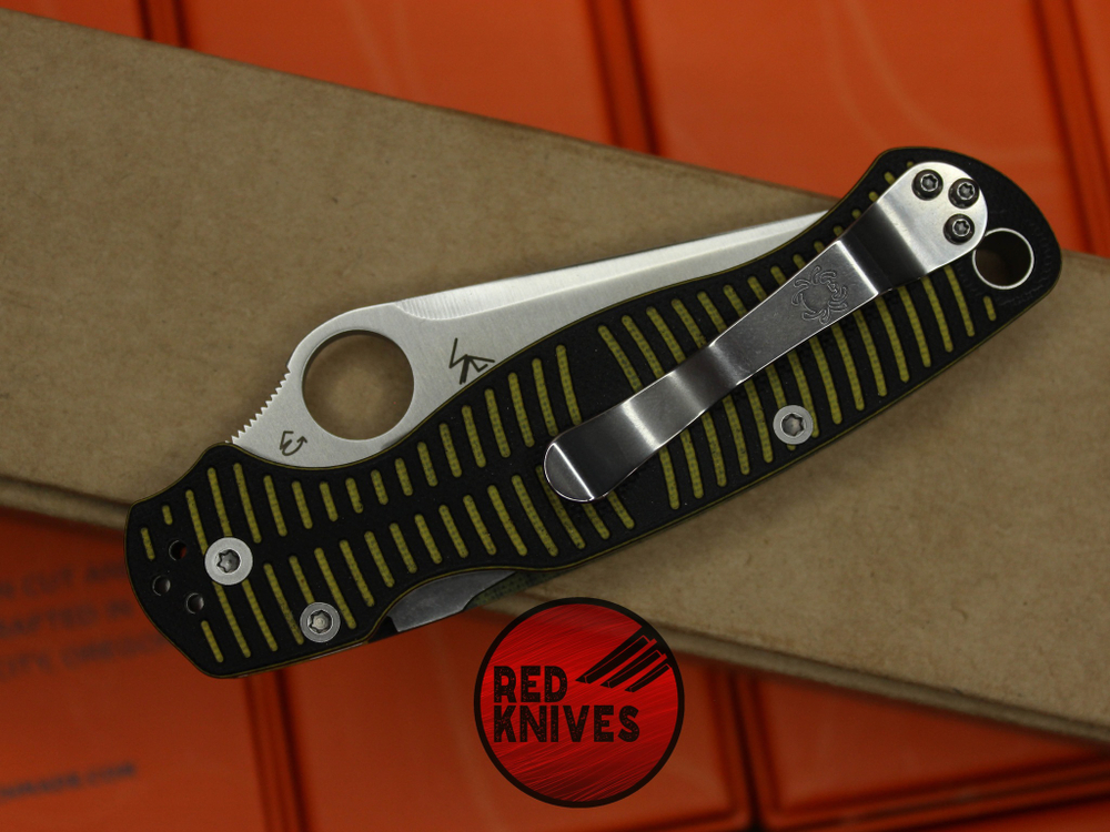 Нож Spyderco ParaMilitary 2 Salt TANTO - расцветка пчела, клинок танто