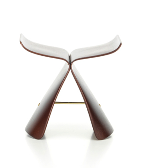 Табурет VITRA Miniatures Butterfly гнутая фанера, латунь, 57*69*79 светлый