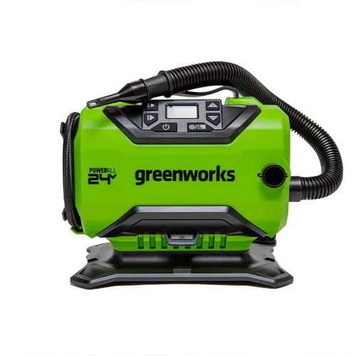 Компрессор автомобильный аккумуляторный Greenworks Арт. 3400807, 24V / 12V (от сети автомобиля), без АКБ и ЗУ