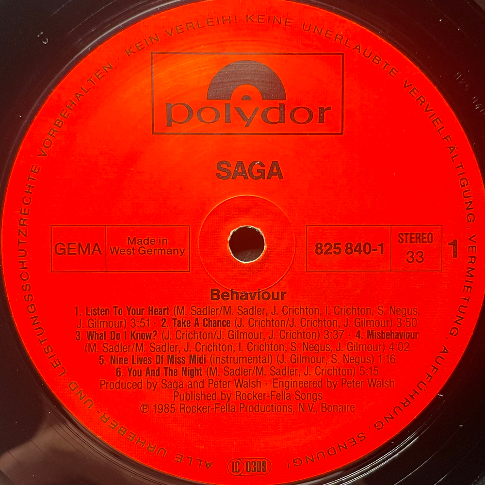 Saga - Behaviour (Германия 1985г.)