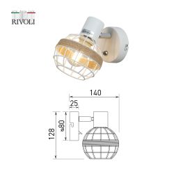 Светильник настенно-потолочный спот Rivoli Anselma 7034-701 1 x E14 40 Вт поворотный с выключателем | Споты-Подсветки