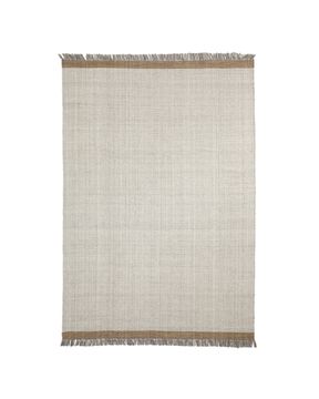 Ковер Brina из бежевой шерсти с узором в елочку 230 x 160 см