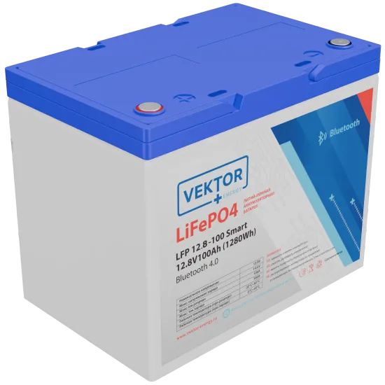 Аккумулятор Литиевый Vektor Energy LFP BLOCK 12,8-100 Smart 100A