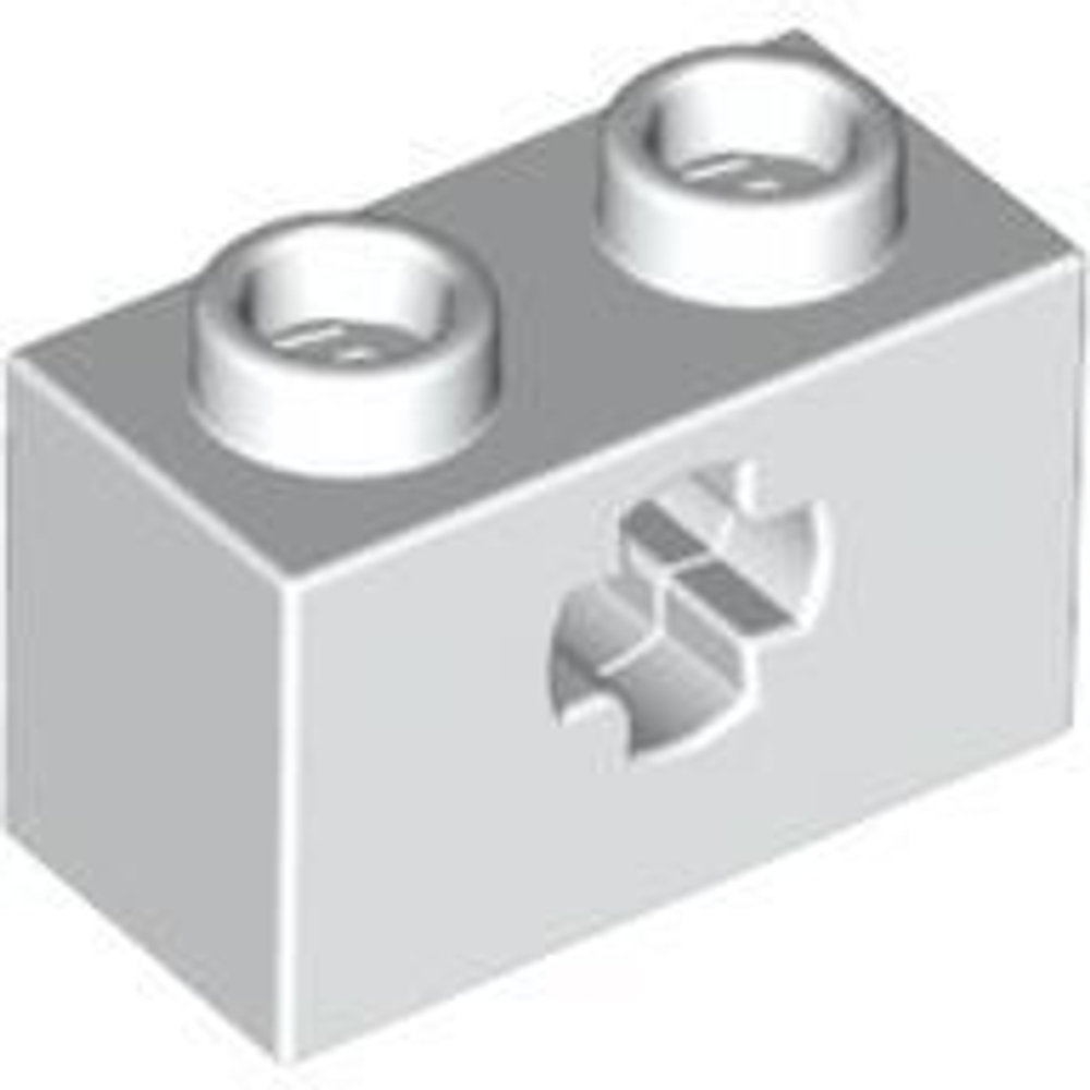 Lego Кирпич 1x2 с осевым отверстием (белый) 32064 / 4125562 / 4233486 / 6178921