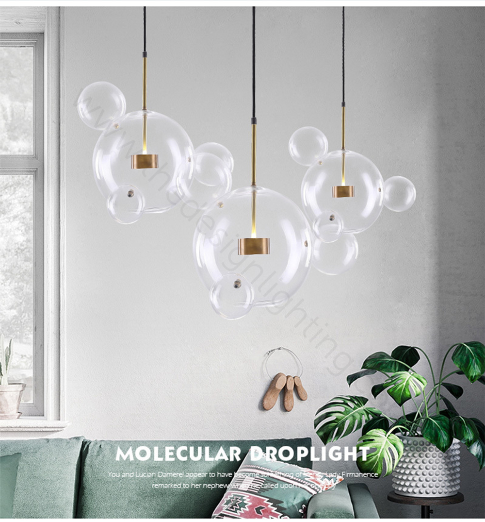 Pendant design lamp   Bolle by Giopato & Coombes (6 balls)