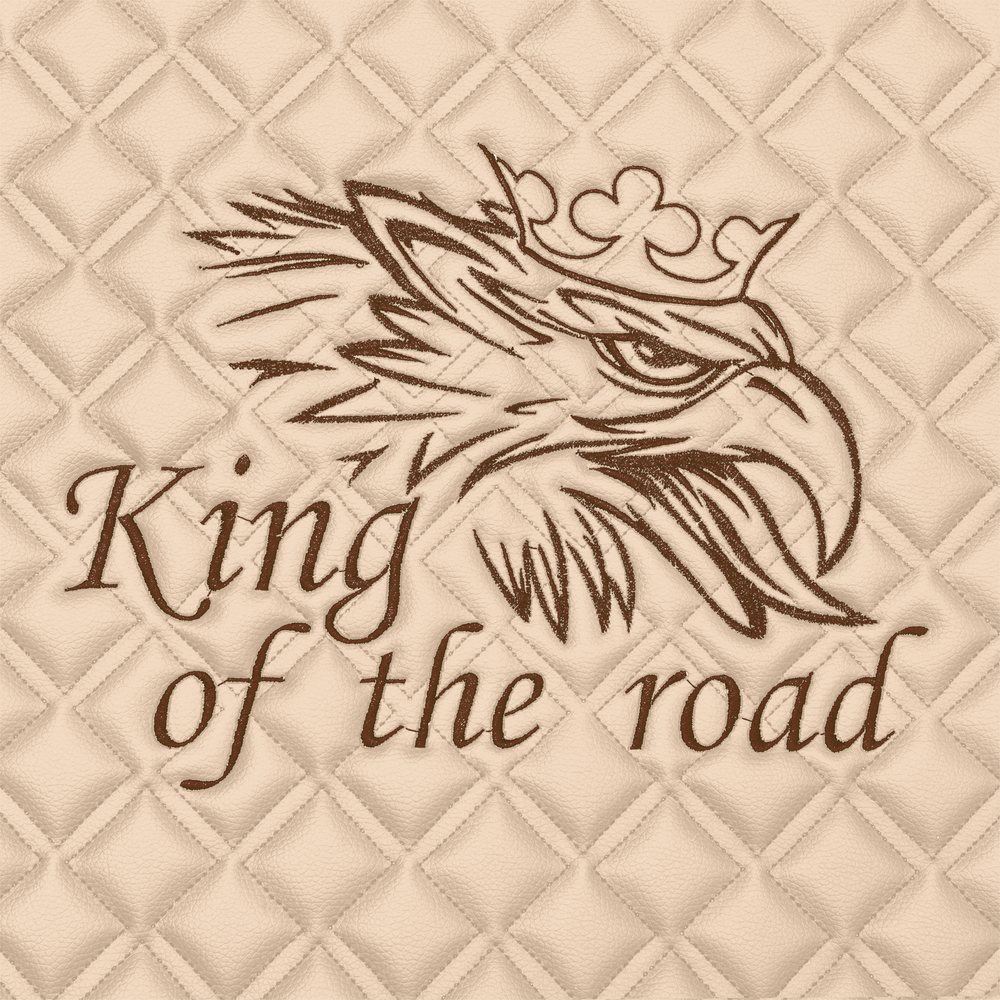 Ковры SCANIA 5 серии G (автомат), (экокожа, бежевый, бежевый кант, коричневая вышивка)