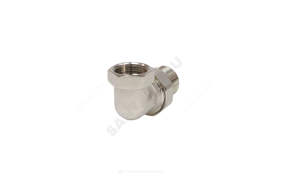 Соединитель латунь никель американка Ду 20 (3/4") угловой ВР/НР VALFEX VF.098.N.034