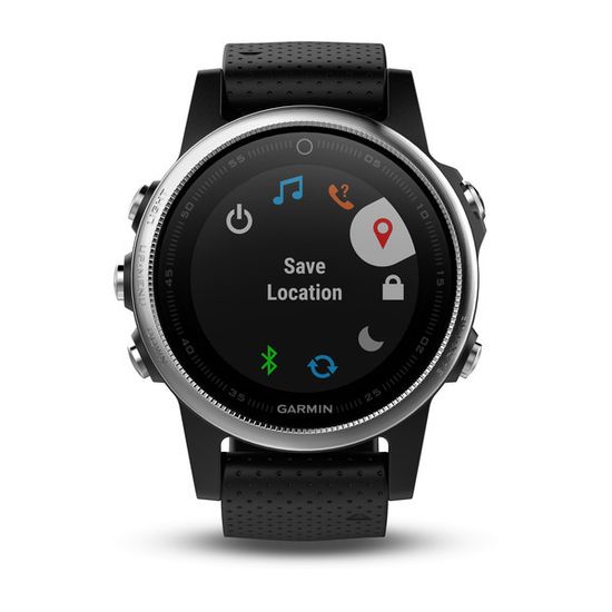 Спортивные смарт часы Garmin Fenix 5S - серебристые с черным ремешком 010-01685-02