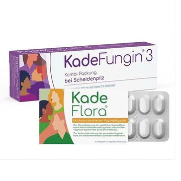 Набор KadeFungin 3 - вагинальные таблетки и крем + вагинальные капсулы с молочнокислыми бактериями KadeFlora