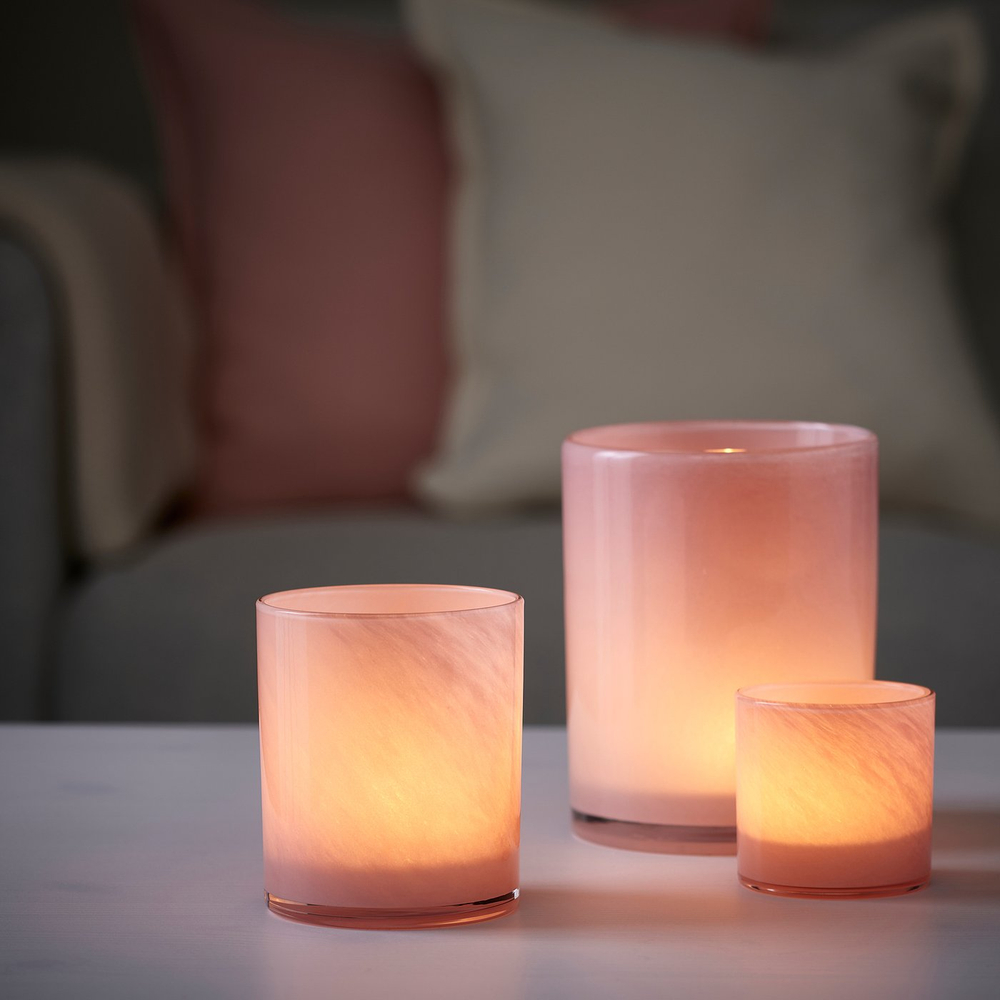 IKEA VINDSTILLA  (ИКЕА ВИНДСТИЛЛА)  -  Подсвечник - розовый 15 см