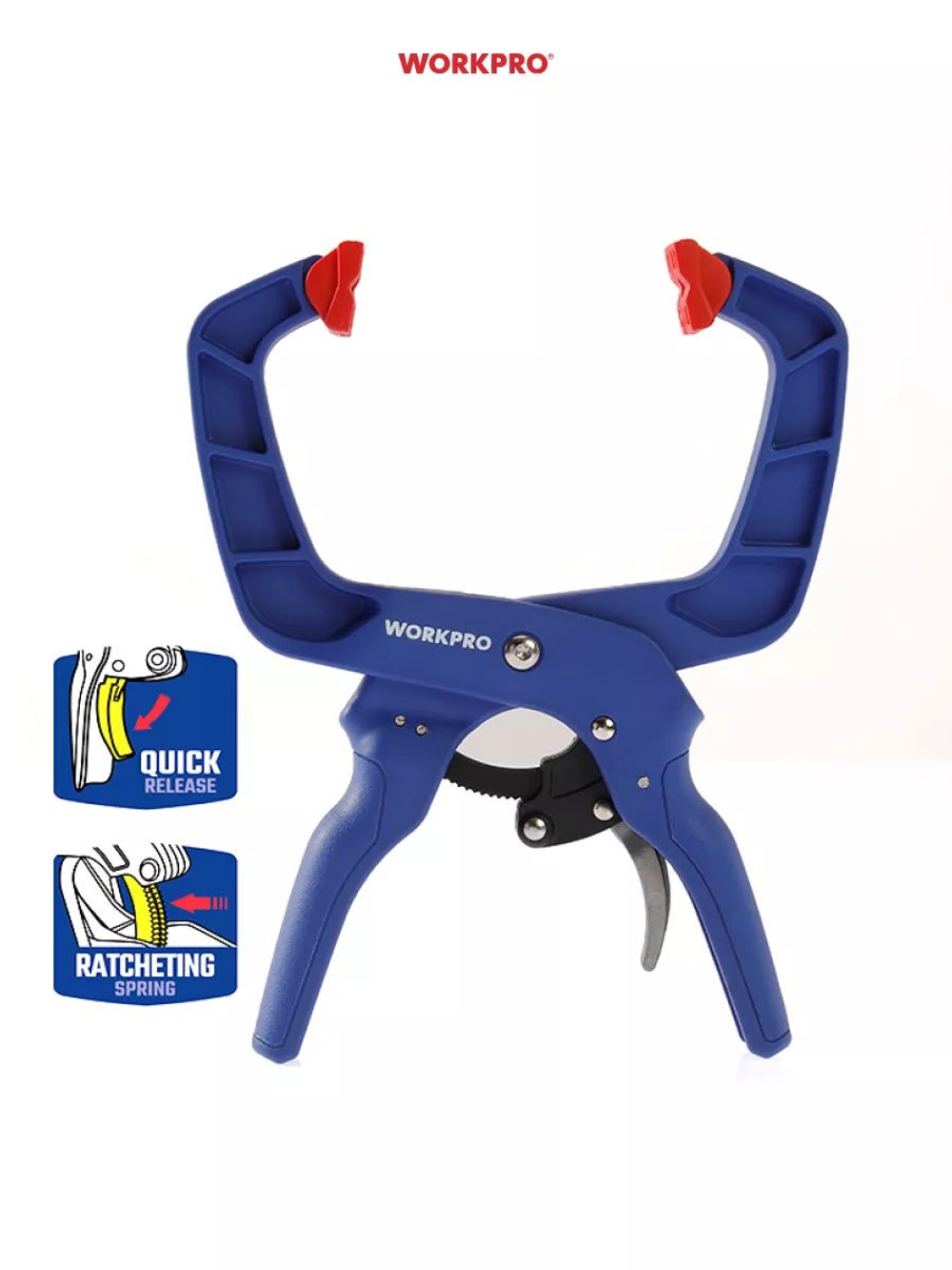 Ручной зажим WORKPRO 50 мм., с храповиком WP232014
