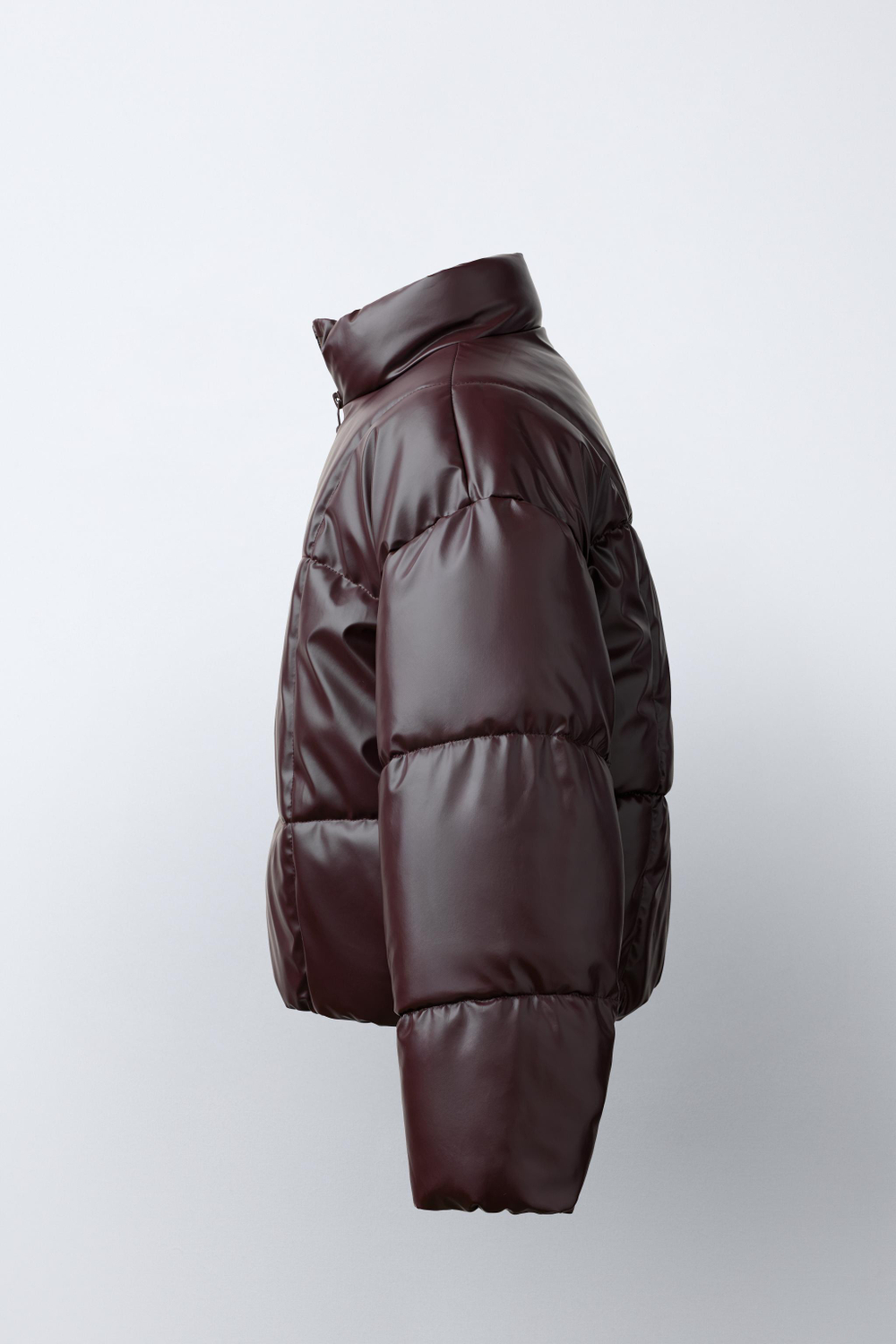 ZARA СТЕГАНАЯ БЛЕСТЯЩАЯ КУРТКА WATER REPELLENT, КОРИЧНЕВЫЙ