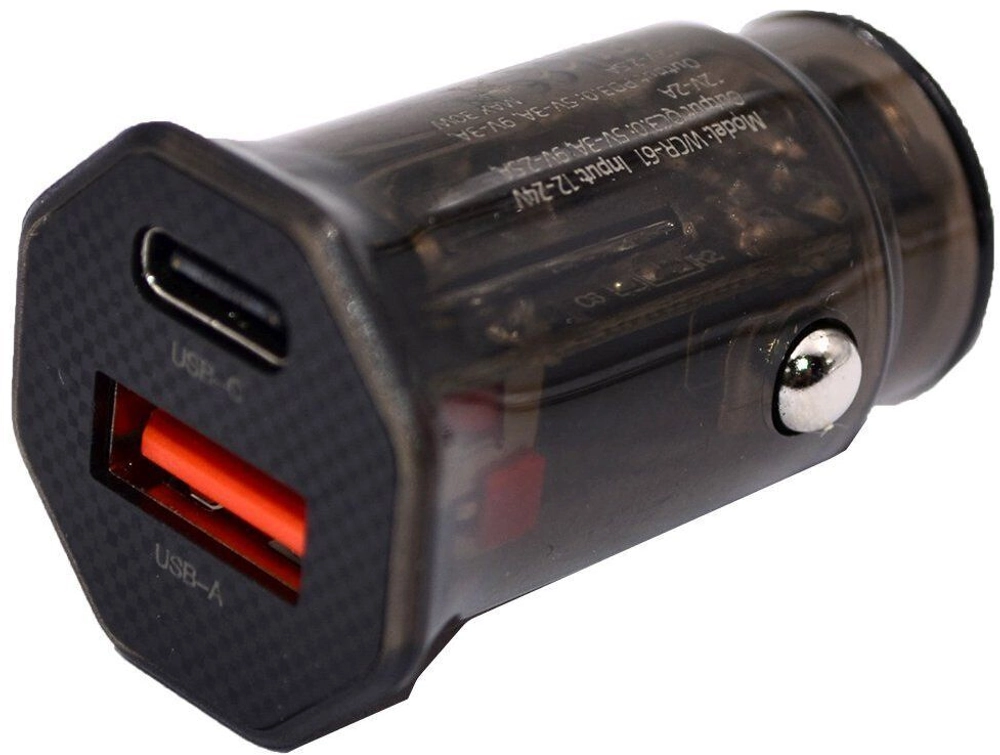 Устройство зарядное автомобильное Walker USB Type-C поддержка QC+PD