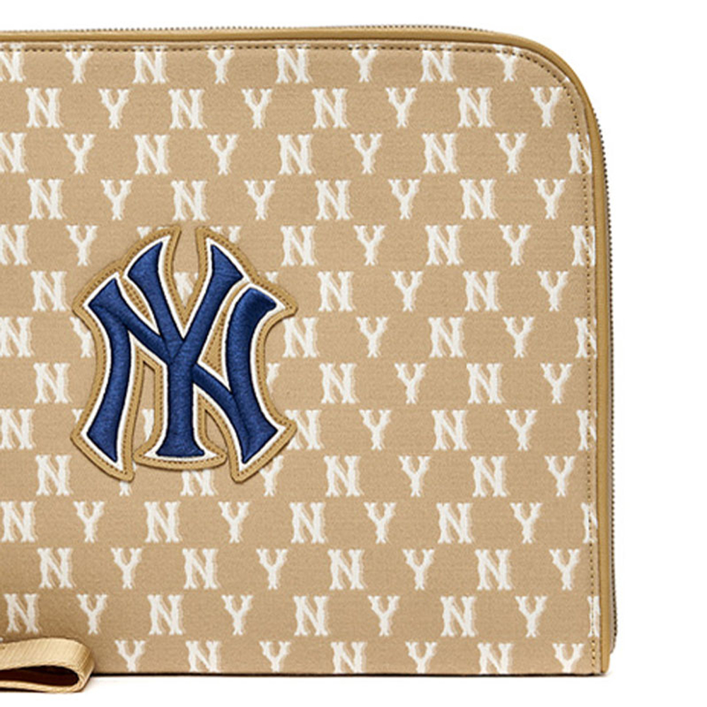 MLB Monogram Collection Polyester Wallet Clutch Regular Unisex Khaki