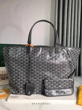Сумка-шоппер серая с чёрными деталями от Goyard Saint Louis GM BP5-495195