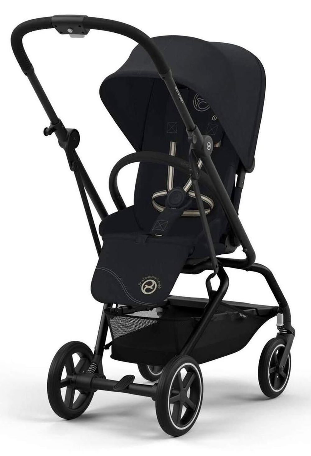Прогулочная коляска Cybex Eezy S Twist Plus 2 BLK Magic Black с дождевиком